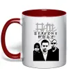 Чашка з кольоровою ручкою Depeche Mode band Червоний фото
