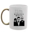 Чашка з кольоровою ручкою Depeche Mode band Золото фото