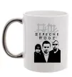 Чашка з кольоровою ручкою Depeche Mode band Срібло фото