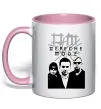 Чашка з кольоровою ручкою Depeche Mode band Ніжно рожевий фото