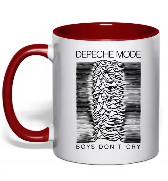 Чашка с цветной ручкой Boys don`t cry Красный фото