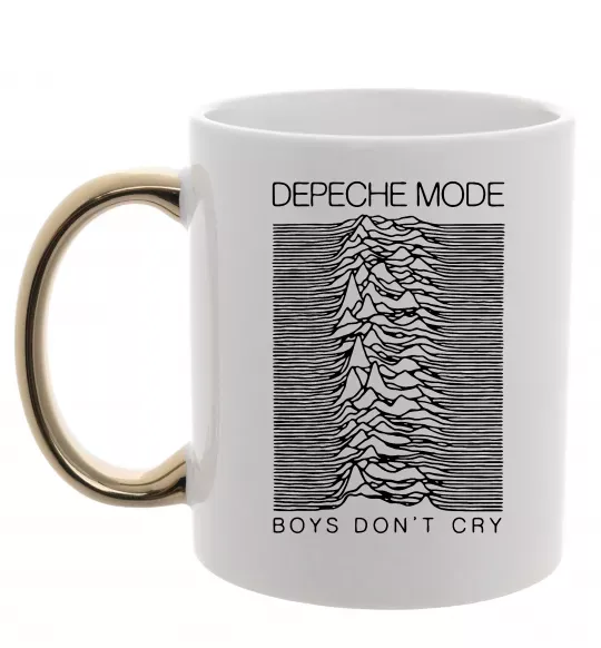 Чашка с цветной ручкой Boys don`t cry Золото фото