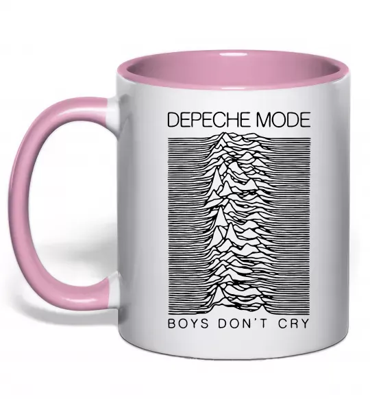 Чашка с цветной ручкой Boys don`t cry Нежно розовый фото