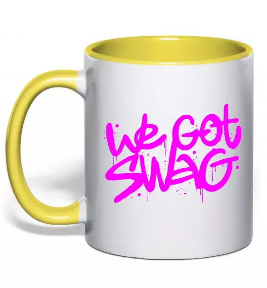 Чашка з кольоровою ручкою We got SWAG Сонячно жовтий фото