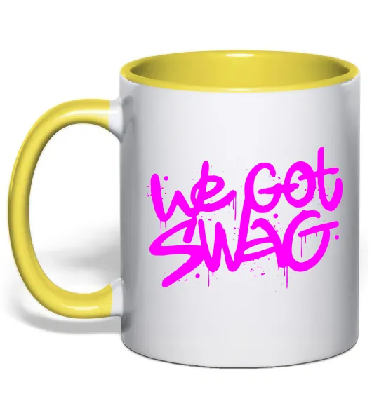 Чашка с цветной ручкой We got SWAG Лимонный фото