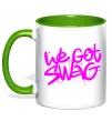 Чашка с цветной ручкой We got SWAG Лаймовый фото