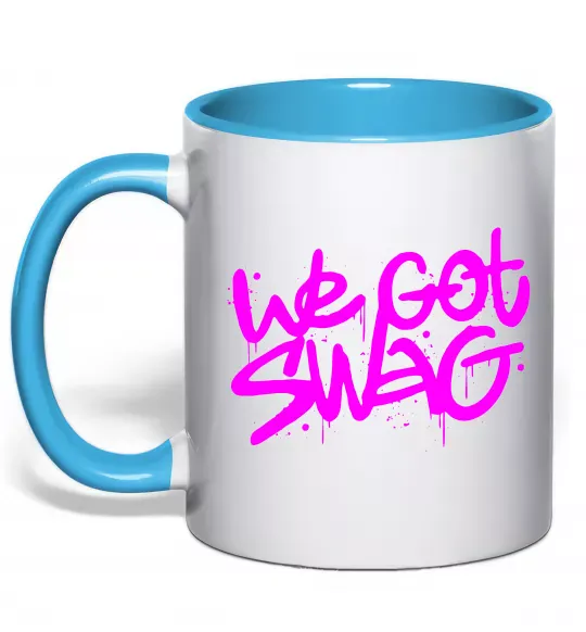 Чашка з кольоровою ручкою We got SWAG Блакитний фото