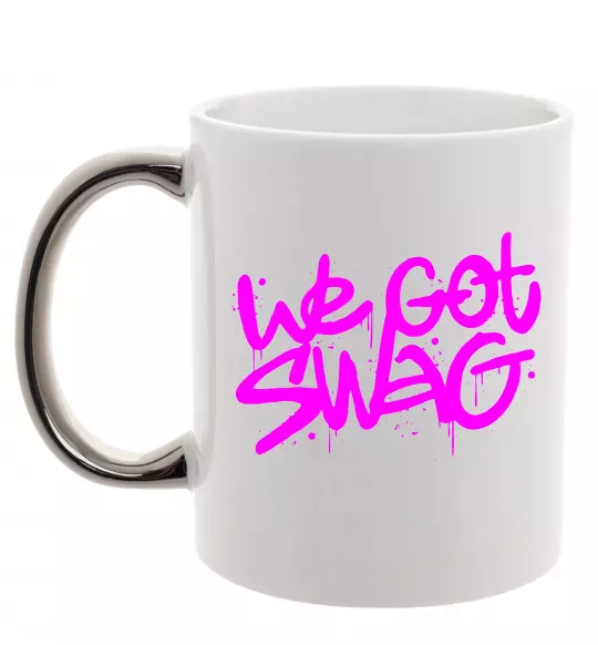 Чашка з кольоровою ручкою We got SWAG Срібло фото