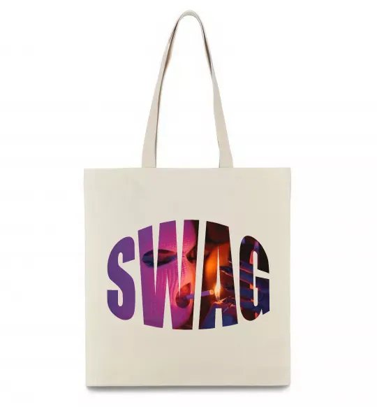 Эко-сумка SWAG балаклава Бежевый фото