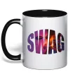 Чашка с цветной ручкой SWAG балаклава Черный фото