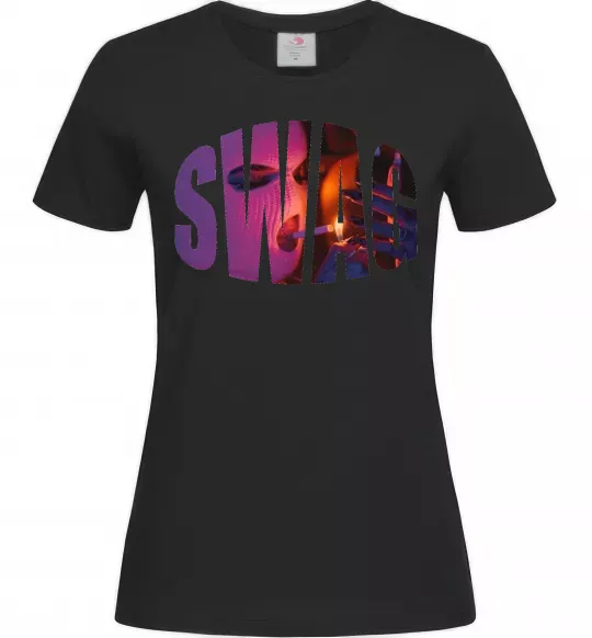 Женская футболка SWAG балаклава Черный фото