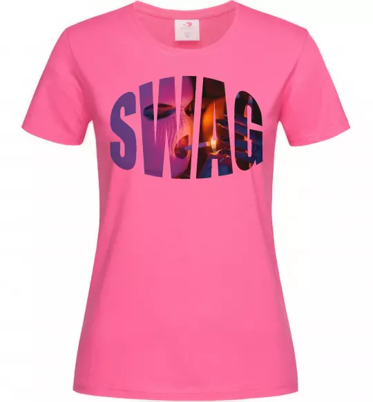 Женская футболка SWAG балаклава Ярко-розовый фото