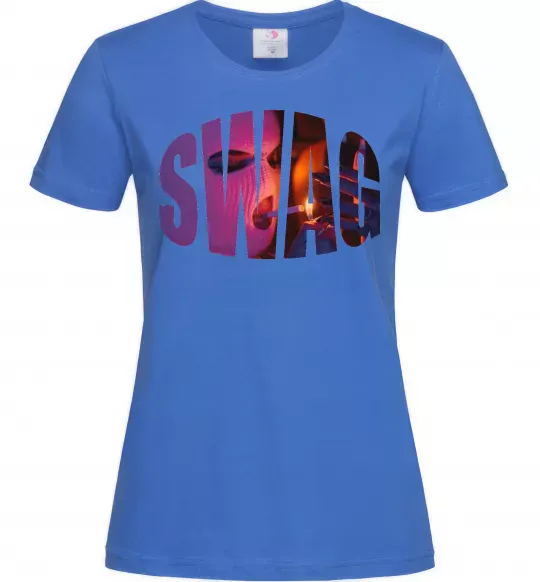 Женская футболка SWAG балаклава Ярко-синий фото