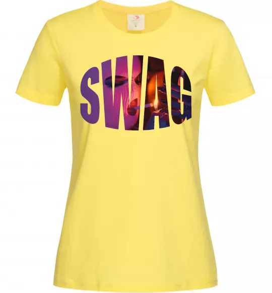 Женская футболка SWAG балаклава Лимонный фото
