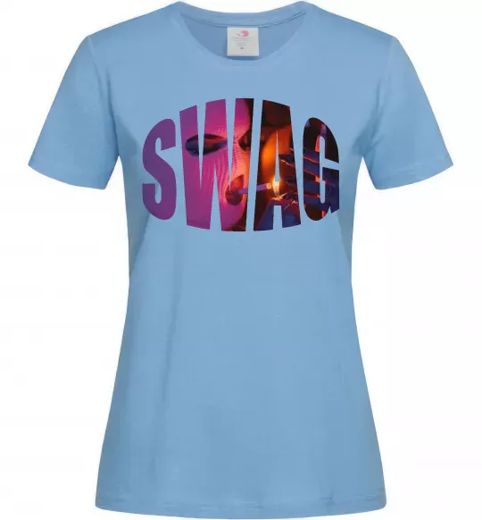 Женская футболка SWAG балаклава Голубой фото