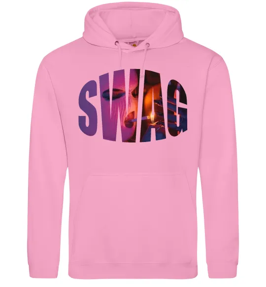 Мужская толстовка (худи) SWAG балаклава Розовый фото