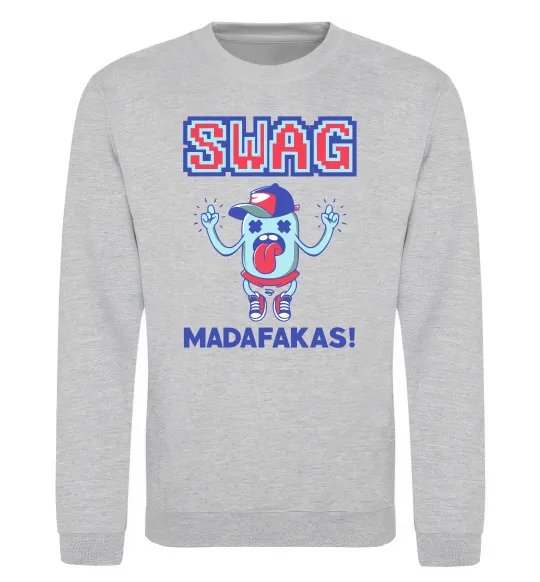 Свитшот SWAG Madafakas Серый меланж фото