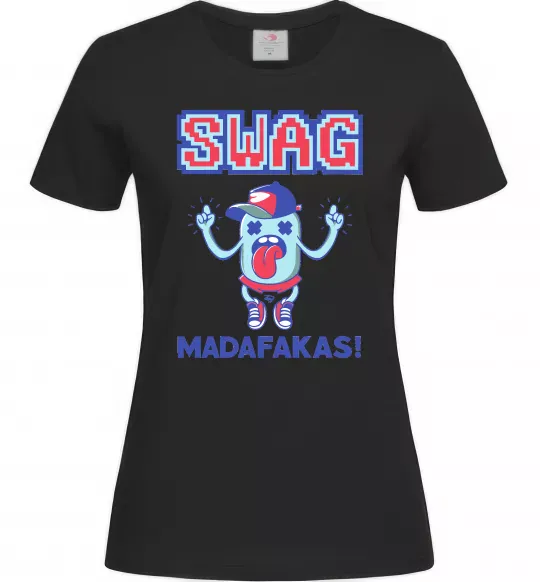 Женская футболка SWAG Madafakas Черный фото