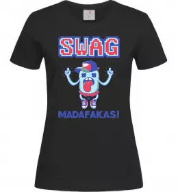 Женская футболка SWAG Madafakas Черный фото
