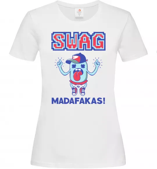 Женская футболка SWAG Madafakas Белый фото