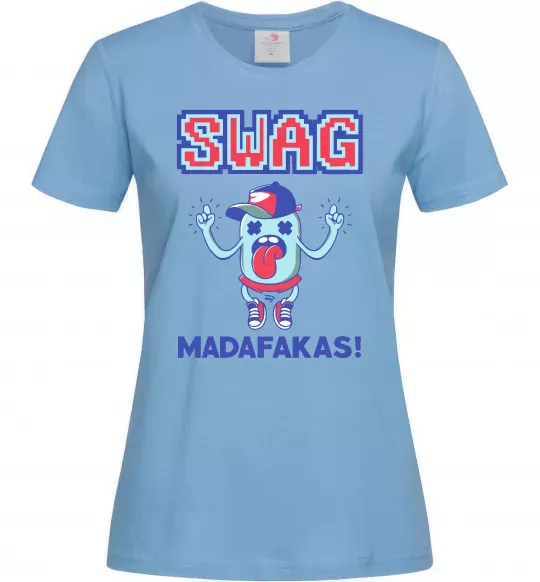 Женская футболка SWAG Madafakas Голубой фото