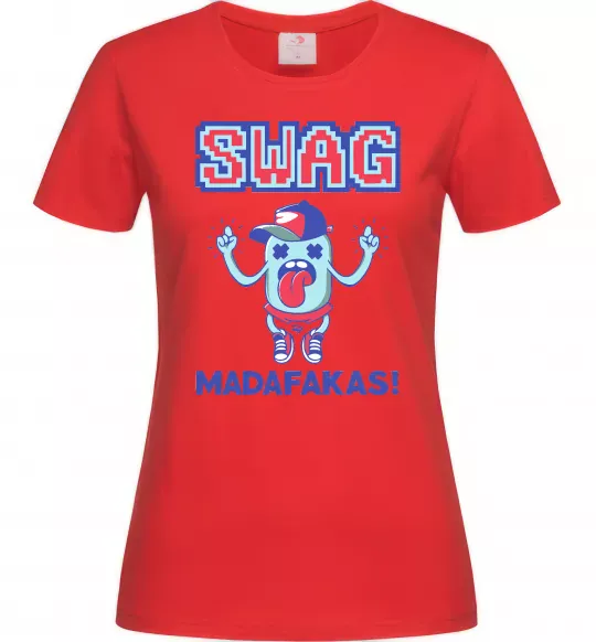 Женская футболка SWAG Madafakas Красный фото