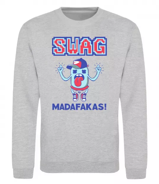Світшот SWAG Madafakas Сірий меланж фото