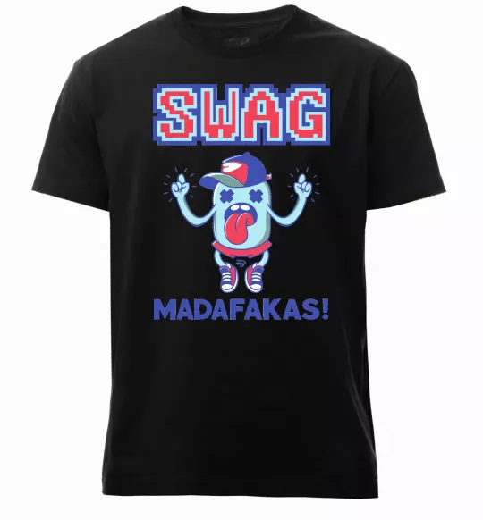 Мужская премиум футболка SWAG Madafakas Черный фото