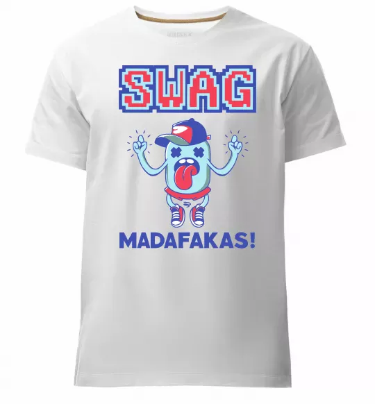 Мужская премиум футболка SWAG Madafakas Белый фото