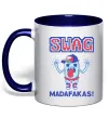 Чашка с цветной ручкой SWAG Madafakas Глубокий темно-синий фото