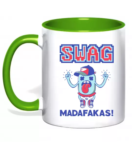 Чашка с цветной ручкой SWAG Madafakas Зеленый фото