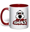 Чашка з кольоровою ручкою Swag penguin Червоний фото