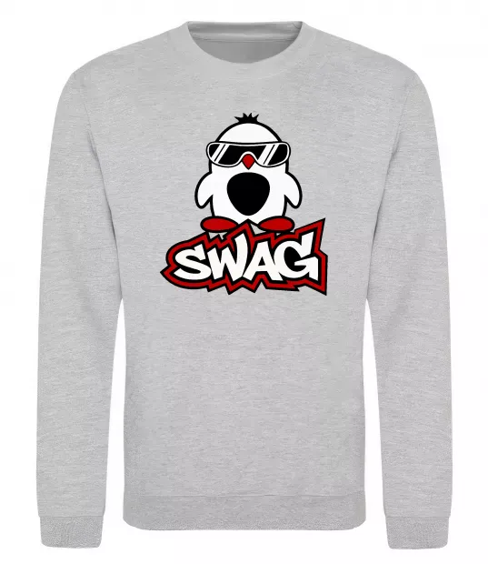 Світшот Swag penguin Сірий меланж фото