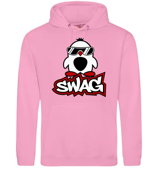 Мужская толстовка (худи) Swag penguin Розовый фото