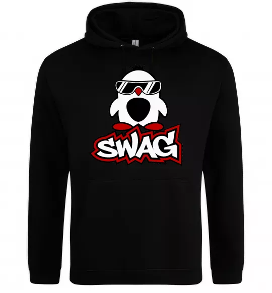 Жіноча толстовка (худі) Swag penguin Чорний фото