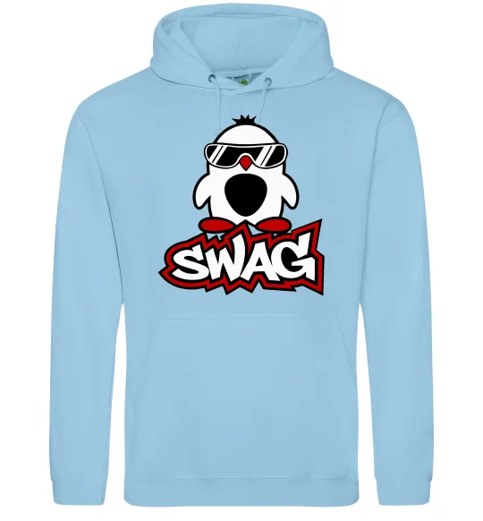 Женская толстовка (худи) Swag penguin Голубой фото