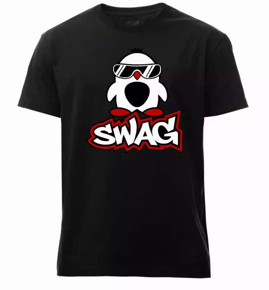 Чоловіча преміум футболка Swag penguin Чорний фото