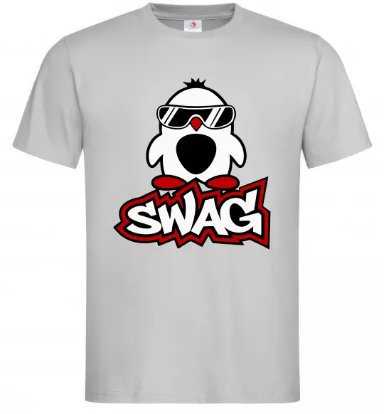 Чоловіча футболка Swag penguin Сірий фото