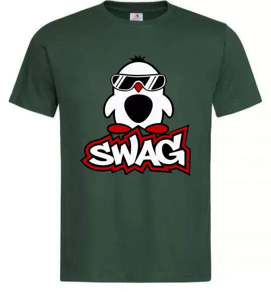 Чоловіча футболка Swag penguin Темно-зелений фото