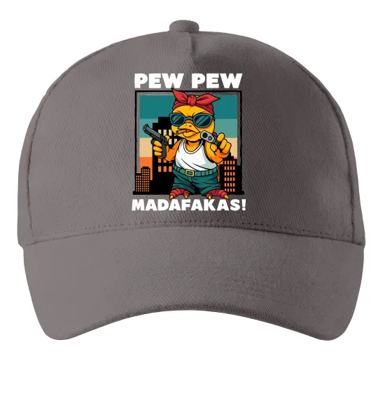Кепка Pew Pew gangsta chicken Серый фото