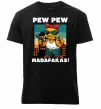 Чоловіча преміум футболка Pew Pew gangsta chicken Чорний фото