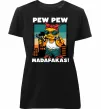 Женская премиум футболка Pew Pew gangsta chicken Черный Женская премиум футболка Pew Pew gangsta chicken Черный фото