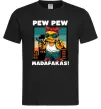 Мужская футболка Pew Pew gangsta chicken Черный фото