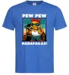 Мужская футболка Pew Pew gangsta chicken Ярко-синий фото