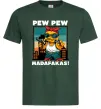 Мужская футболка Pew Pew gangsta chicken Темно-зеленый фото