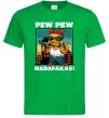 Мужская футболка Pew Pew gangsta chicken Зеленый фото