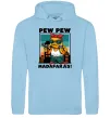 Мужская толстовка (худи) Pew Pew gangsta chicken Голубой фото