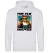 Женская толстовка (худи) Pew Pew gangsta chicken Серый меланж фото