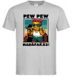 Мужская футболка Pew Pew gangsta chicken Серый фото