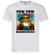 Мужская футболка Pew Pew gangsta chicken Белый фото